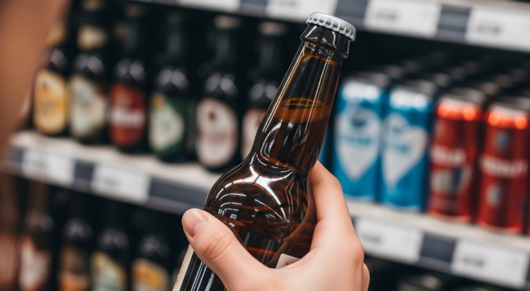 Person holding an alcohol-free beer